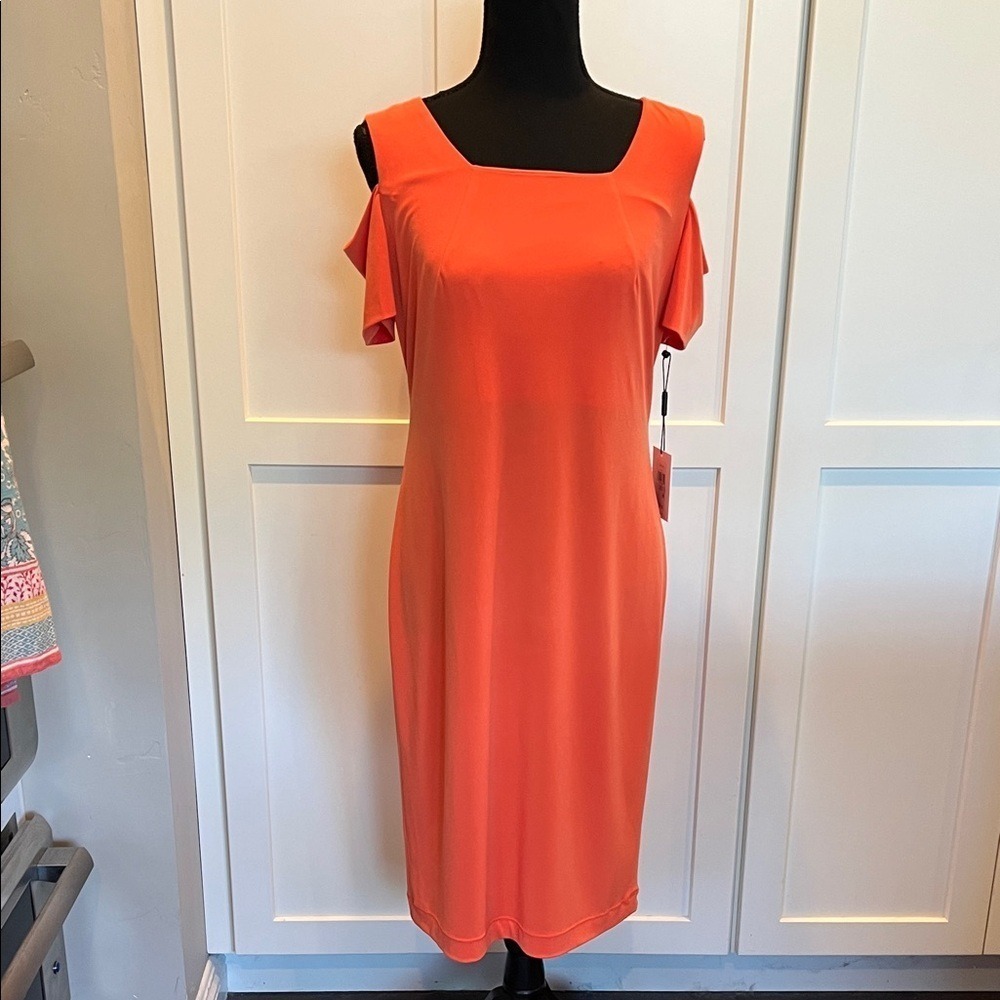 Calvin Klein NWT Calvin Klein Vibrant Orange Midi Size 6